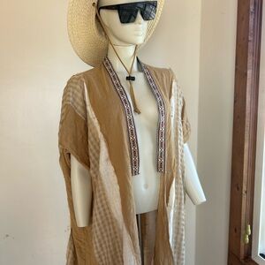 Gigio usa s Tan Women's Kimono Jacket cover up